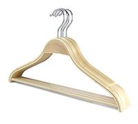 The Hanger Store 30 Laminated 'Scandi' Wooden Suit Coat Hangers, with Non Slip Trouser Bar and Notches