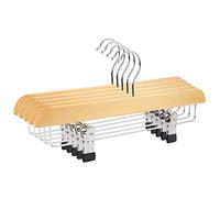 The Hanger Store 30 Wooden Trouser, Skirt Hangers With Clips, Coat Clothes Hangers