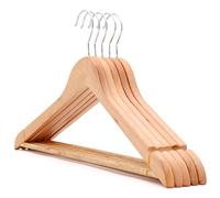 The Hanger Store 5 Eco Wooden Suit Hanger, FSC® Sustainable Eucalyptus Wood, 44cm Hangers