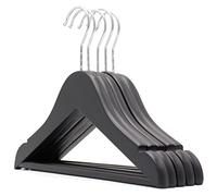 The Hanger Store - 5 Kids Wooden Coat Hangers for Baby Toddler, Black