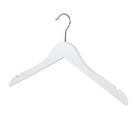 The Hanger Store 5 White Coat Hangers for Clothes, 40cm T Shirt Hanger | Chrome Swivel Hook, Notches for Dress Loops. T Shirt Hangers
