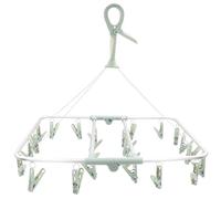 The Hanger Store Multi-Peg Clothes Drying Rack, Mint Green with Aluminium Frame, 24 Clips, Foldable Laundry Organizer, Space-Saving Design