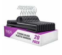 The Hanger Store - Trouser Hangers, Coat Hangers for Clothes, Black 20 Pack