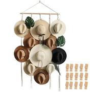 The Hanging Cowboy Hat Rack is Suitable for Walls of 80×155 and Comes with 15 Clips for Wall Mounted Storage and Display of Wide Brimmed Hats,Comes with Hat Storage Clips,hat Display Stand