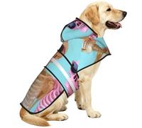 The Happiness Of Skeleton Waterproof Dog Raincoat And Rain Jacket For Small Medium Large Dogs With Reflective Stripes And Adjustable Belly Strap
