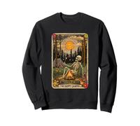 The Happy Camper Cute Skeleton Marshmallow Mystic Tarot Card Sweatshirt