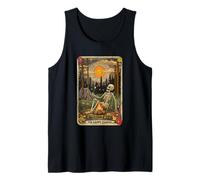 The Happy Camper Cute Skeleton Marshmallow Mystic Tarot Card Tank Top