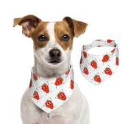 The Happy Dancing Strawberry Dog Bandana Adjustable Pet Triangle Bib Dog Scarf Kerchief Accessories For Dogs And Cats M