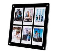 The Happy Frame Collage Photo Frame, 8x8 - Polaroid Frame for Photos, Instax Mini Magnetic Floating Acrylic Frame with Magnet and Stand, Fits 6 2x3 Photos, for Dorm Room, Apartment, or Condo