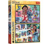 Trefl 2in1: Lilo, Happy Life of Stitch-2 x 200 Pieces-Pack of Two Teens Puzzles, Multicoloured, 13334