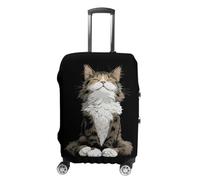 The Happy Long-haired Cat Sat Luggage Case Cover Protective Suitcase Covers Anti Scratch Baggage Washable Fits 19-32 Inch S