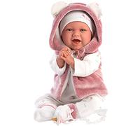 The happy Mimi is a 42 cm tall baby doll with blue eyes and a soft body. Head, arms and legs are made of vinyl