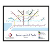 The Happy Puzzle Company - Bournemouth and Poole Underground Jigsaw Map 400 Pieces - Jigsaw Puzzles for Adults 400. This is an official Transport For London licenced product.