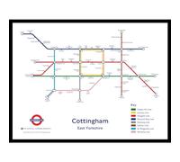 The Happy Puzzle Company - Cottingham Underground Jigsaw Map 1000 Pieces - Jigsaw Puzzles for Adults 1000. This is an official Transport For London licenced product.