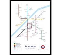 The Happy Puzzle Company - Doncaster Underground Jigsaw Map 400 Pieces - Jigsaw Puzzles for Adults 400. This is an official Transport For London licenced product.