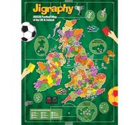 The Happy Puzzle Company Jigraphy Football Puzzle 2025/26 | 300 Piece UK & Ireland Map Jigsaw | Features All 92 English League Clubs + Top Scottish, Welsh & Irish Teams | Gift for Football Fans Age 7+
