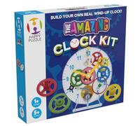 The Happy Puzzle Company The Amazing Clock Kit - Teaching and Learning Clock for Kids - Build your Own Real Wind-Up Clock - The Workings of the Clock are Completely Visible - Toys for Ages 5+