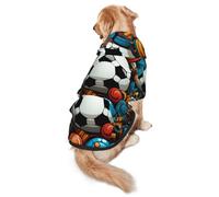 The Happy World of Soccer Dog Hoodie for Medium and Large Dogs – Soft Polyester Pet Clothes, Suitable for All Seasons