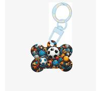 The Happy World of Soccer Dog Tags for Pets,Bone-Shaped Acrylic Pet ID Tags,Perfect for Small to Large Dogs and Cats,Cute & Functional