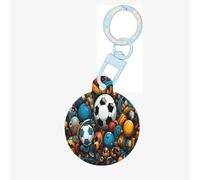 The Happy World of Soccer Dog Tags for Pets,Round Acrylic Pet ID Tags,Perfect for Small to Large Dogs and Cats,Cute & Functional