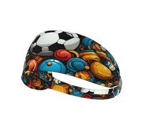 The Happy World of Soccer Sports Head Tie for Men and Women-Headband Karate Tie Back Sweat Wicking Workout Head Band,Perfect for Running