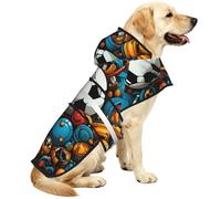 The Happy World Of Soccer Waterproof Dog Raincoat And Rain Jacket With Hood, Reflective Strips And Adjustable Belly Strap, Fits Small To Large Dogs