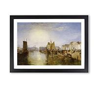 The Harbor of Dieppe by Joseph Mallord William Turner Framed Print | A2 Black Framed Wall Art | Ready to Hang | Modern Nature Picture | Living Room Bedroom Lounge Office