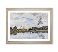 The Harbour By Eugene Boudin Classic Painting Framed Wall Art Print, Ready to Hang Picture for Living Room Bedroom Home Office Décor, Oak A2 (64 x 46 cm)