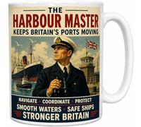 The Harbour Master Keeps Britain’s Ports Moving Vintage Ceramic Coffee Mug Maritime Gift Mug