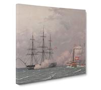 The Harbour Of Copenhagen by Christoffer Wilhelm Eckersberg Canvas Print | Gallery Wrapped 30mm Frame Wall Art | 14x14 inches | Ready to Hang | Classic Seascape Picture | Living Room Lounge Office