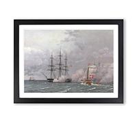 The Harbour Of Copenhagen By Christoffer Wilhelm Eckersberg Classic Painting Framed Wall Art Print, Ready to Hang Picture for Living Room Bedroom Home Office Décor, Black A4 (34 x 25 cm)