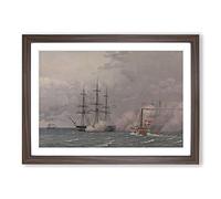 The Harbour of Copenhagen by Christoffer Wilhelm Eckersberg Framed Print | A2 Walnut Framed Wall Art | Ready to Hang | Modern Nature Picture | Living Room Bedroom Lounge Office