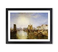 The Harbour Of Dieppe By Joseph Mallord William Turner Classic Painting Framed Print | A3 Black Framed Wall Art | Ready to Hang | Classic Historical Picture | Living Room Bedroom Lounge Office