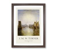 The Harbour Of Dieppe By Joseph Mallord William Turner Exhibition Museum Painting Framed Print | A4 Walnut Framed Wall Art | Ready to Hang | Modern Historical Picture | Living Room Lounge Office