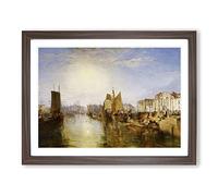 The Harbour Of Dieppe Framed Wall Art Print Walnut A2