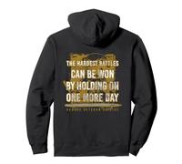 the hardest battles can be won by holding on one more day Pullover Hoodie