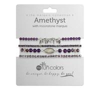 THE HARE AND THE MOON Gemstone Bracelet Set with Amethyst and Moonstone, One Size