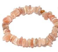 THE HARE AND THE MOON Moonstone Chip Bracelet, Multi, One Size, 10 Grams | Includes Description Cards & Organza Gift Bag. 1 x Stone