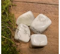 The Hare and the Moon White Howlite Tumble Stones, Stone of Clearing and Calming the Mind, with Description Card and Organza Bag