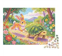The Hare Jigsaw Puzzles 1000Pc Recyclable Material The Tortoise Senior Puzzles Impossible Hard Difficult Challenging Educational Game for Men 70x50cm/1000pcs