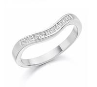 The Harmony Collection Harmony Collection 0.25ct Princess Cut 2.7mm Half Eternity Ring - 9ct White Gold / Si / GH - Princess Cut / 0.25ct