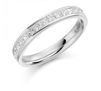 The Harmony Collection Harmony Collection 0.75ct Princess Cut 3.10mm Half Eternity Ring - 9ct White Gold / VS / DE - Princess Cut / 0.75ct