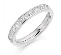 The Harmony Collection Harmony Collection 1ct Princess Cut 3.20mm Half Eternity Ring - - Platinum 950 / VS / FG - Princess Cut / 1ct