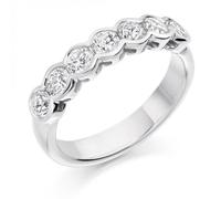 The Harmony Collection Harmony Collection 1ct Round Brilliant 4.2mm Half Eternity Ring - Platinum 950 / VS / DE - Round Brilliant / 1ct