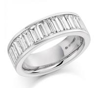 The Harmony Collection Harmony Collection 2ct Baguette Cut 6.6mm Half Eternity Ring - - 9ct White Gold / Si / GH - Baguette Cut / 2ct