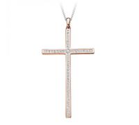 The Harmony Collection Harmony Collection Channel Set Diamond Pendant Cross 0.70ct - - 9ct Rose Gold / Si / GH - Princess Cut / 0.70ct