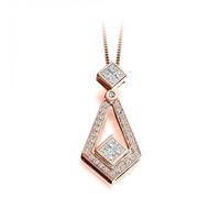 The Harmony Collection Harmony Collection Round Princess Cut Diamond Pendant 0.52ct - - 9ct White Gold / Si / GH - Round Brillant / Princess Cut / 0.52ct