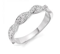 The Harmony Collection Luxurious 0.22ct Half Eternity Ring - Platinum 950 / Si / GH - Round Brilliant / 0.22ct