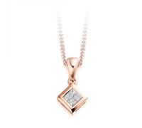 The Harmony Collection Platinum Princess Cut Diamond Pendant - 9ct Rose Gold / Si / GH - Princess Cut / Invisible Set / 0.15ct