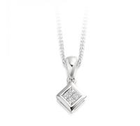 The Harmony Collection Platinum Princess Cut Diamond Pendant - 9ct Yellow Gold / VS / DE - Princess Cut / Invisible Set / 0.15ct